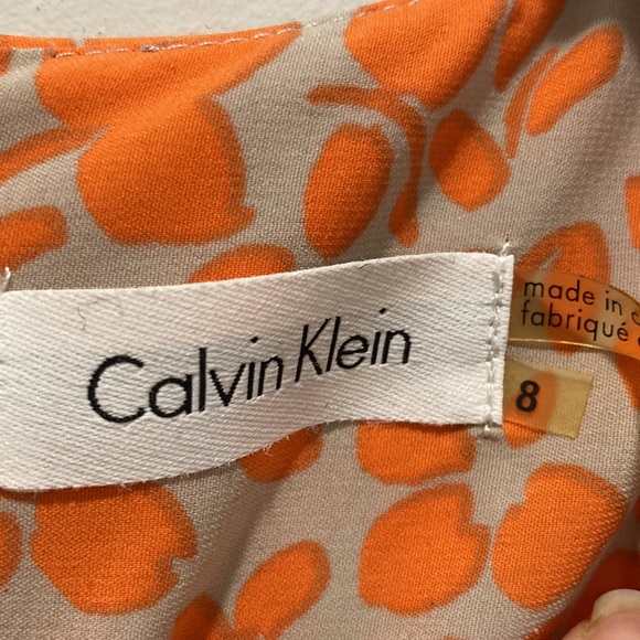 Calvin Klein Orange Fit and Flare Dress 8 medium - Picture 13 of 13